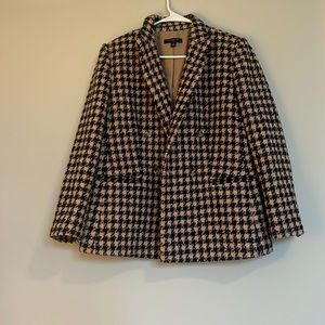 CHECKERED BROWN AND BLACK BLAZER